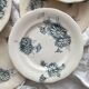 7 "Marguerite" ironstone dessert plates from the Nouvelle Givors pottery factory