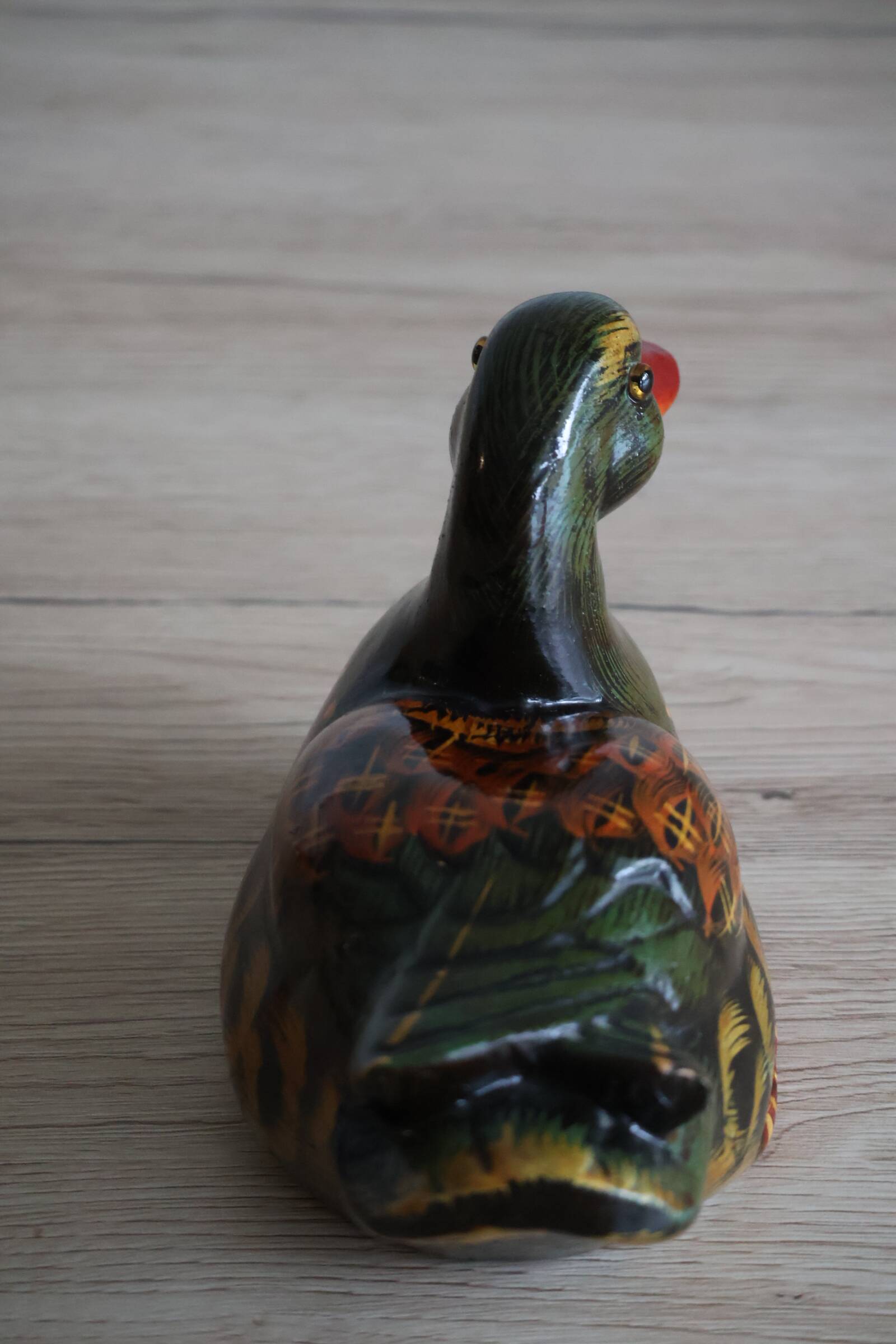 Decorative hand painted ceramic duck