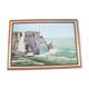 Huile sur bois encadrée et signée henri merlet, falaise d’etretat