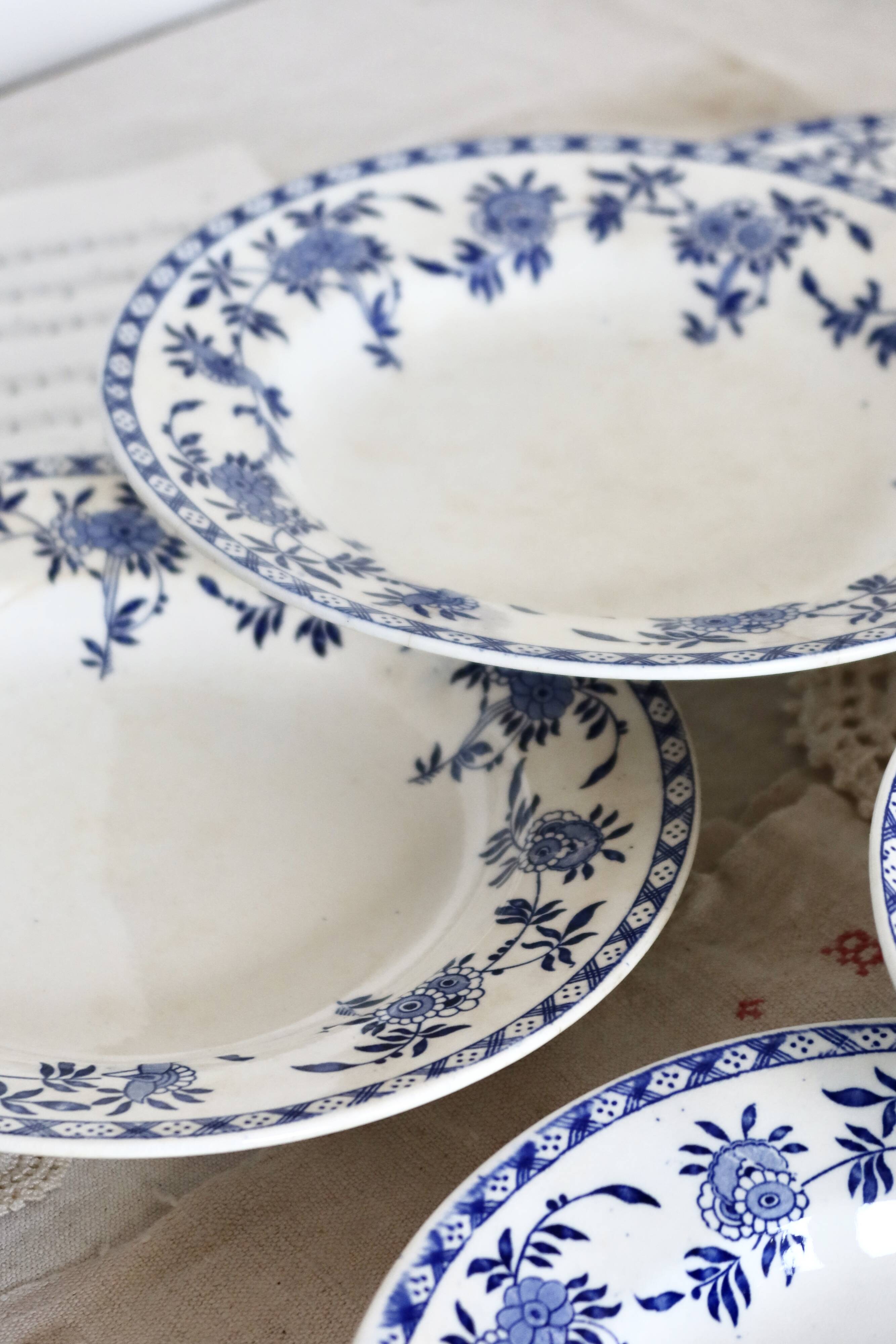 6 antique soup plates - Rare Dresden porcelain