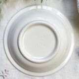 2 Italian earthenware soup plates with black and white speckling