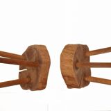 6 Raw Log Stools or Bedside Tables France circa 1970
