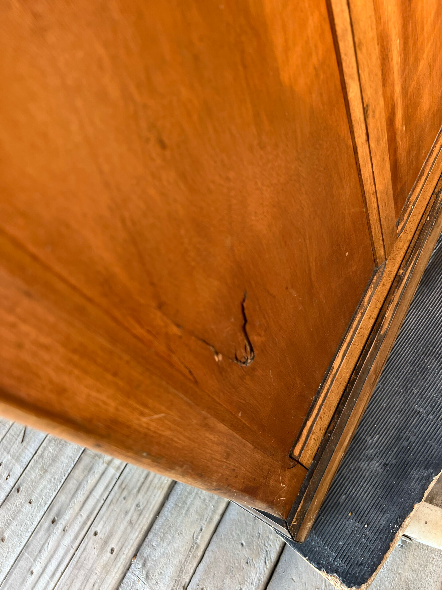 Old counter with sliding doors