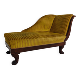 Superbe chaise longue Empire en acajou – vers 1800–1830 – pieds en pattes de lion sculptés