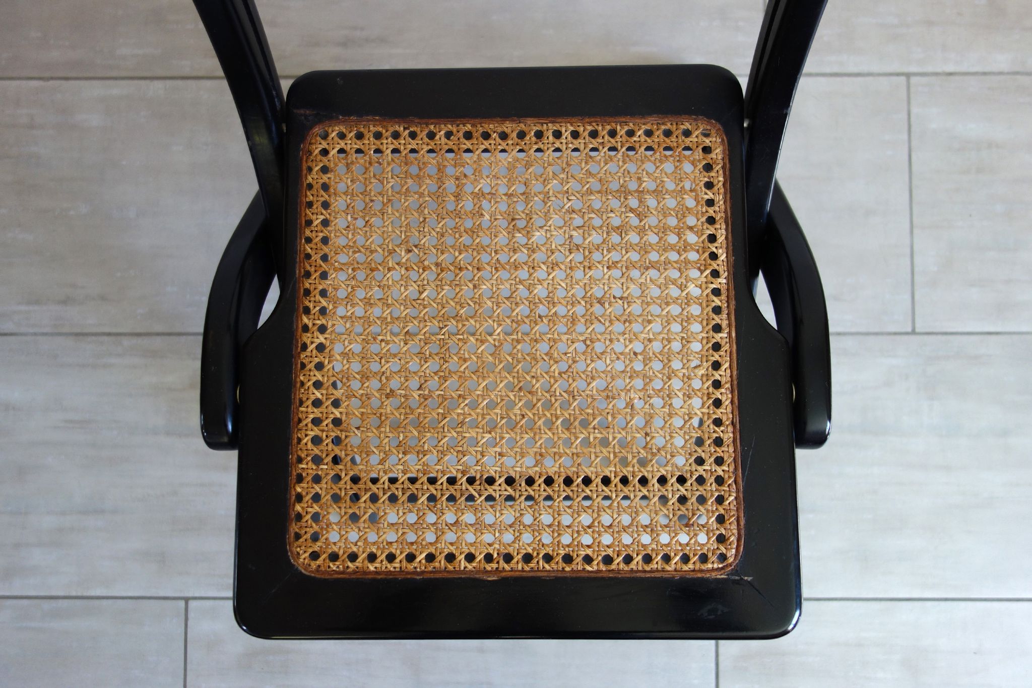 Chaise pliante cannée vintage