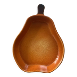 Flat oven pear-shaped orange ceramic
