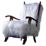 Henning Kjærnulf, armchair reupholstered in long-haired Icelandic sheepskin, 1950