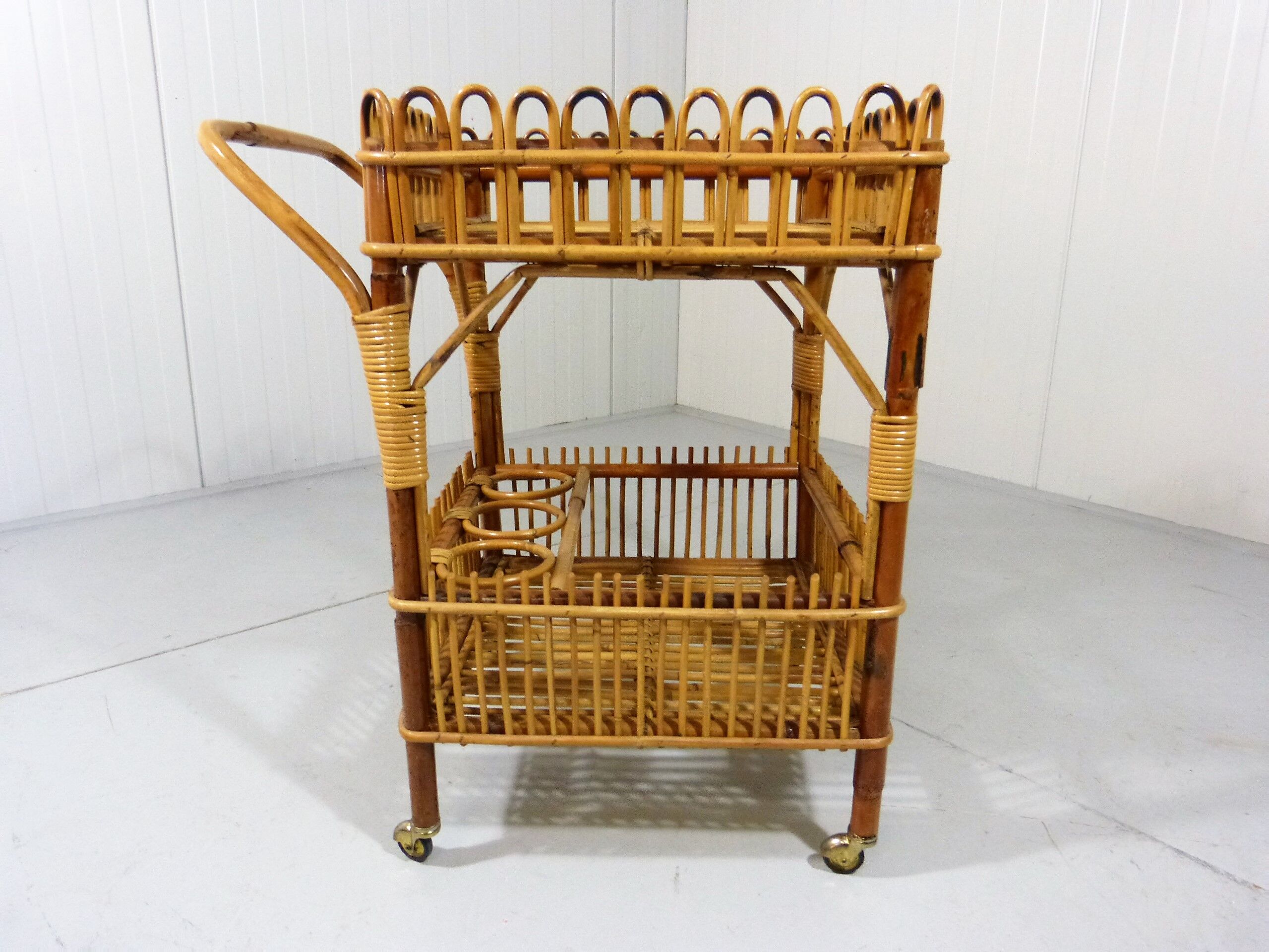 Rattan serving table 1950/60