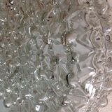 Round ceiling lamp in bubbled glass / vintage 60s-70s