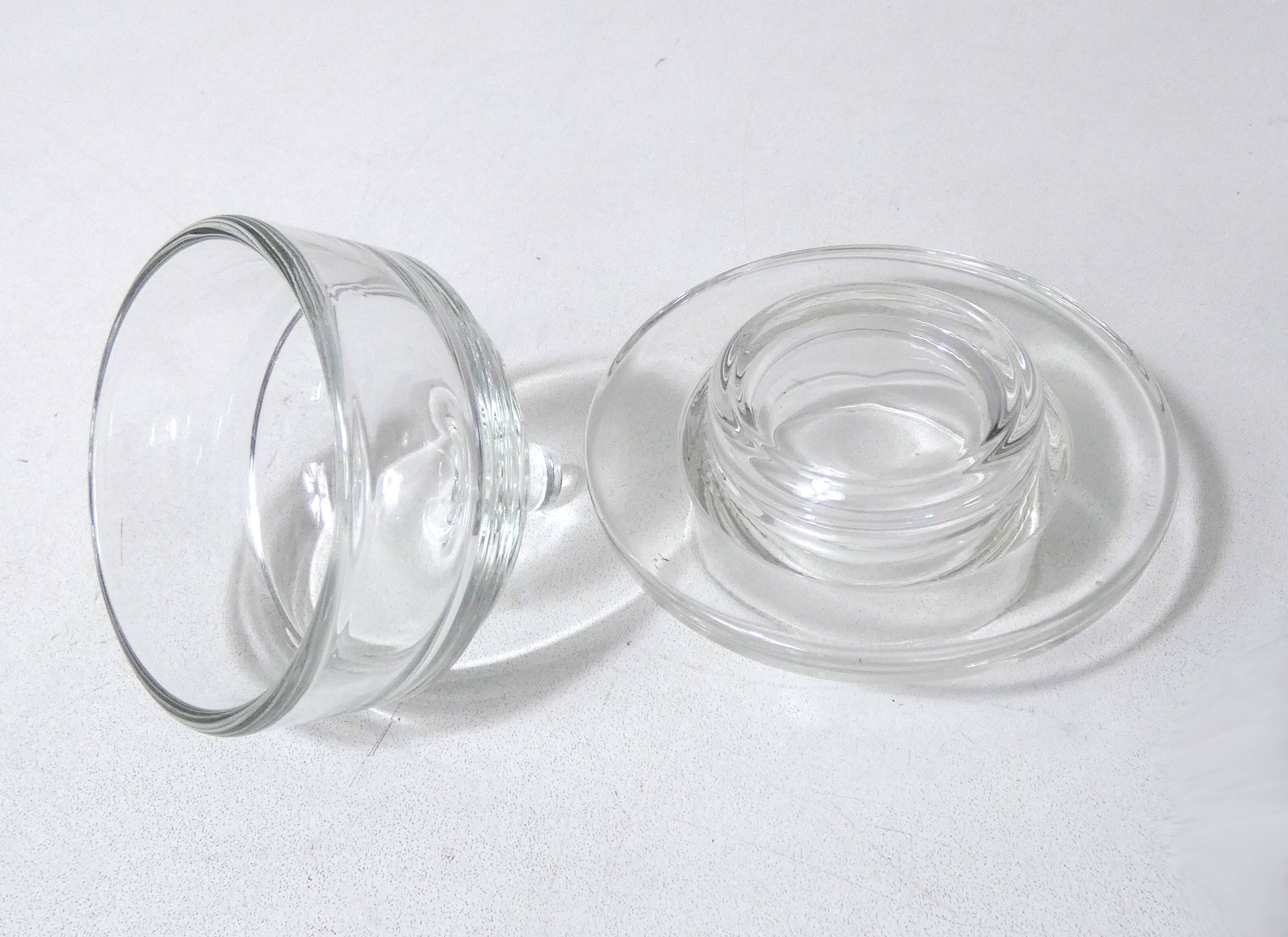 Individual glass butter dish