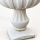Pedestal planter in patinated stone – large garden bowl
