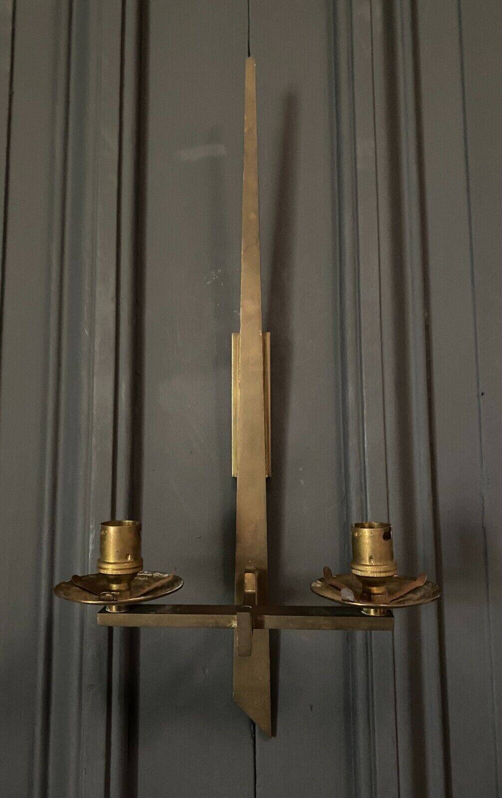 Modernist bronze wall lamp 1960 two lights