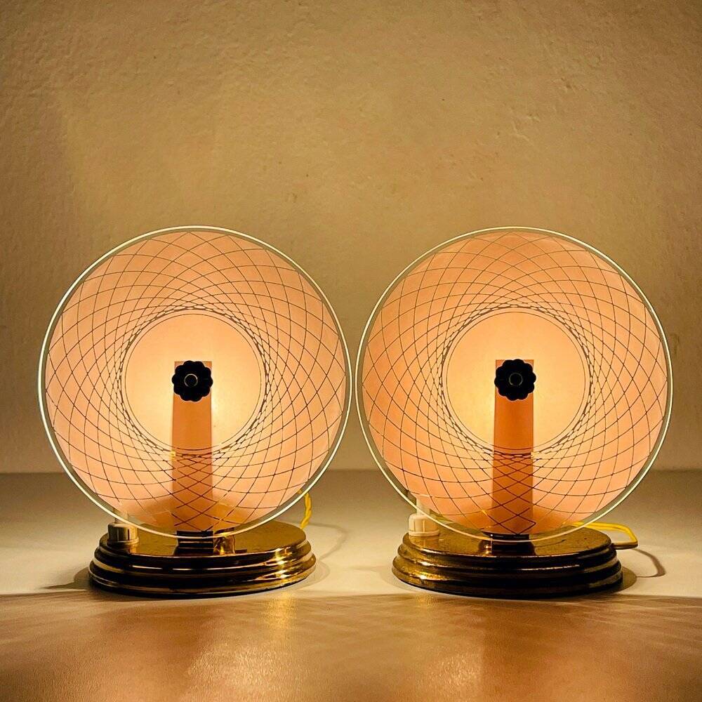 Nightside table lamps, Italy, 1950s, set of 2