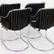 4 chairs in metal chrome, cidue, italy, 1980
