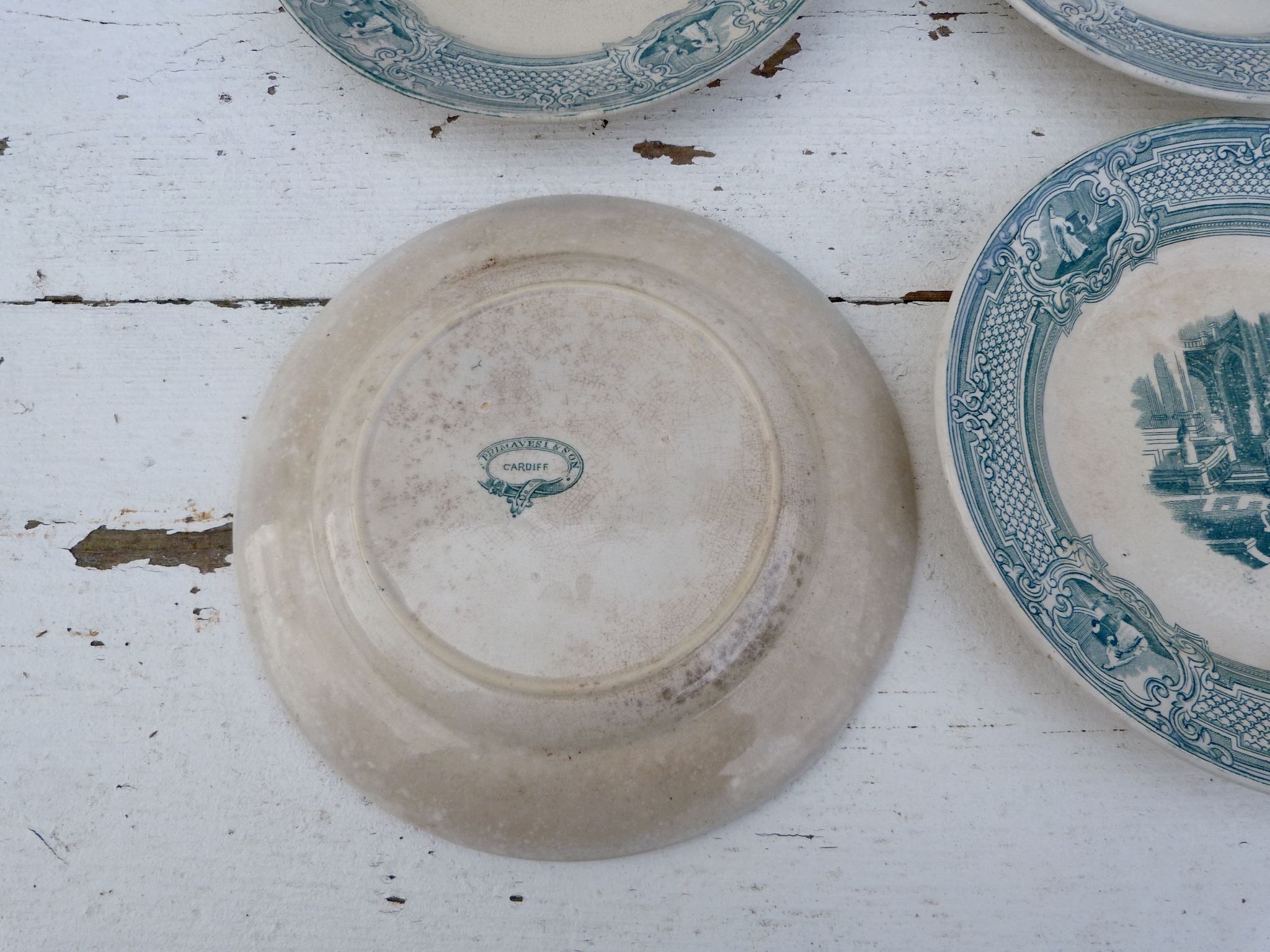Set of 6 plates to serve 1800 English ceramic primavesi - its Cardiff