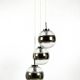 Suspension Cascade Space Age 3 Globes Chrome 1970s - Peill Putzler