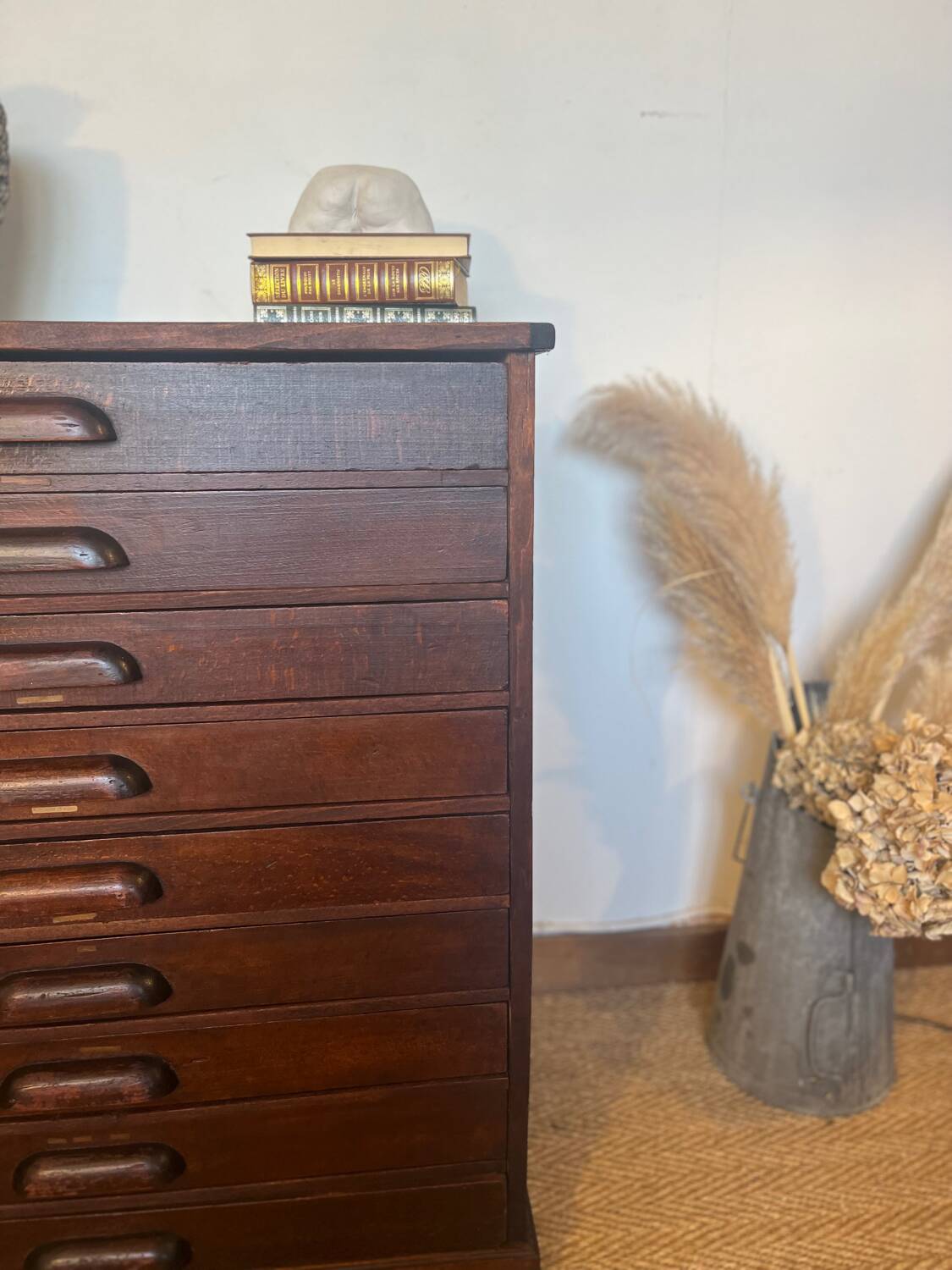 Vintage wooden architect's professional furniture