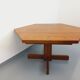 Vintage 80s hexagonal dining table in oak wood