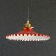 Pendant light in old glass painted red and white. New socket and cable.