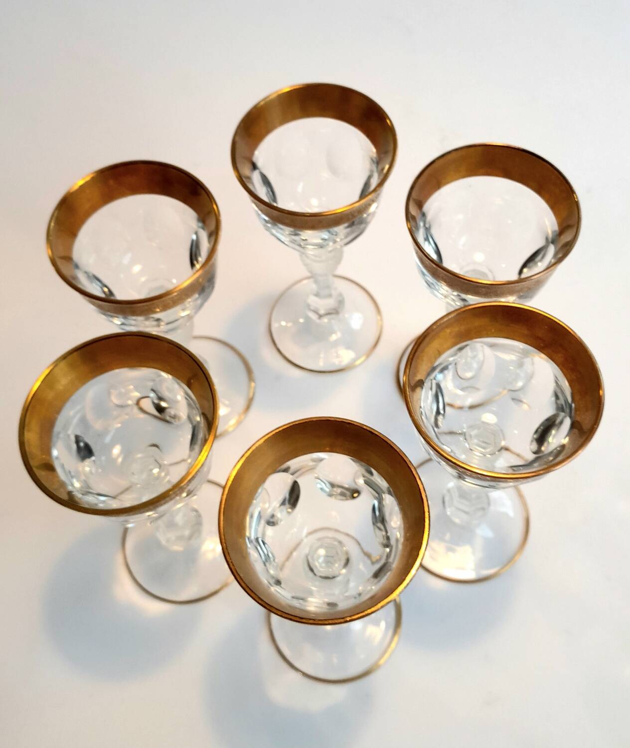 6 Moser Bohemian Crystal Liqueur Glasses