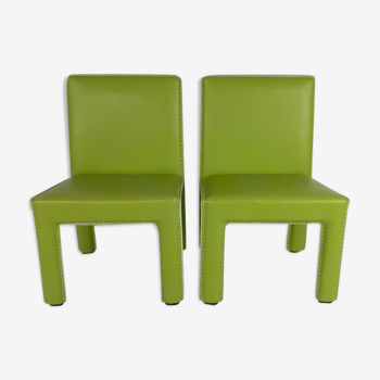 Ensemble de chaises junior vert menthe Style traders fait main 2000