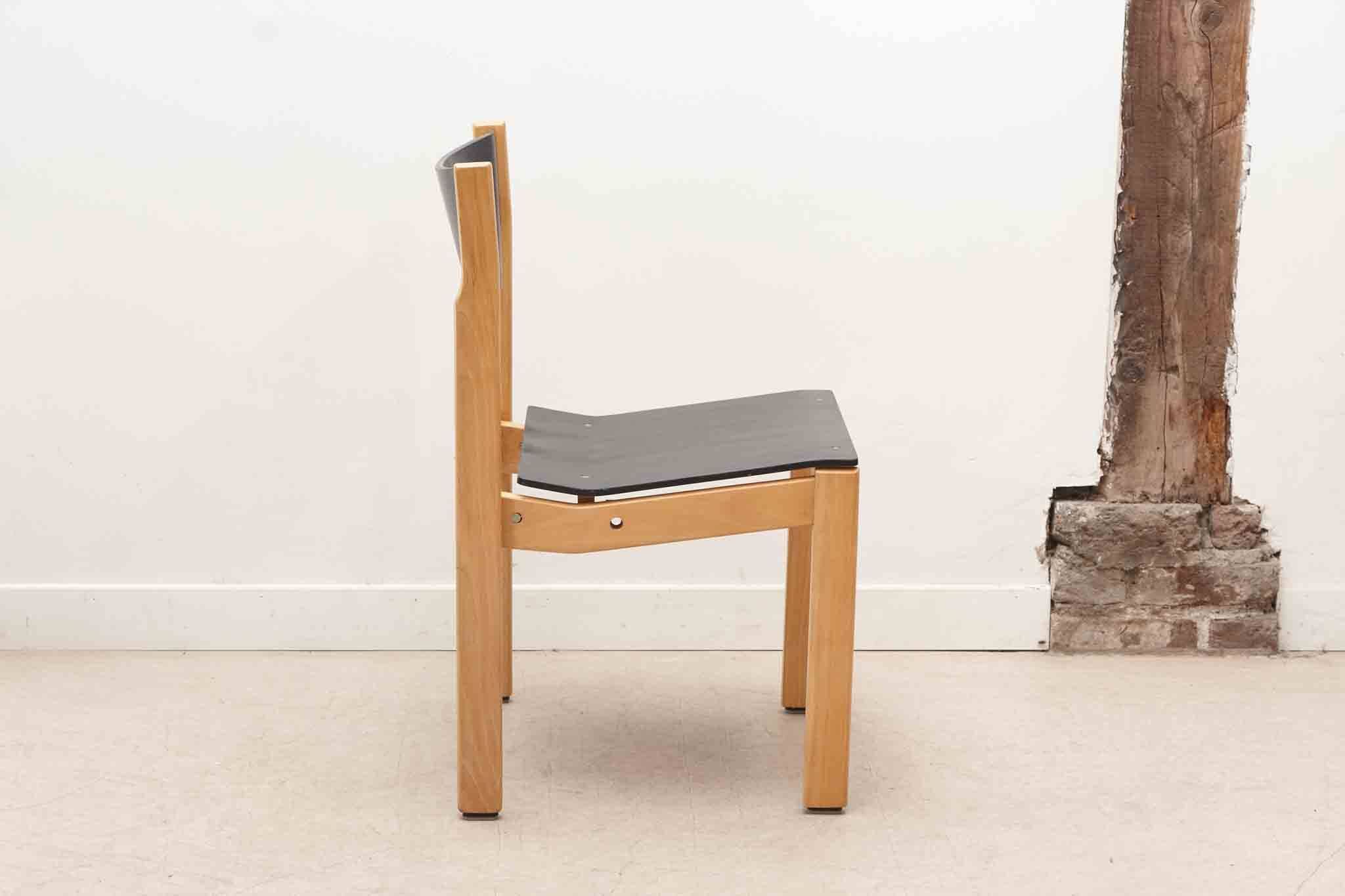 Scandinavian black and beech chair