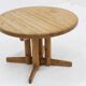 Set vintage dining table and dining chairs pine wood papercord