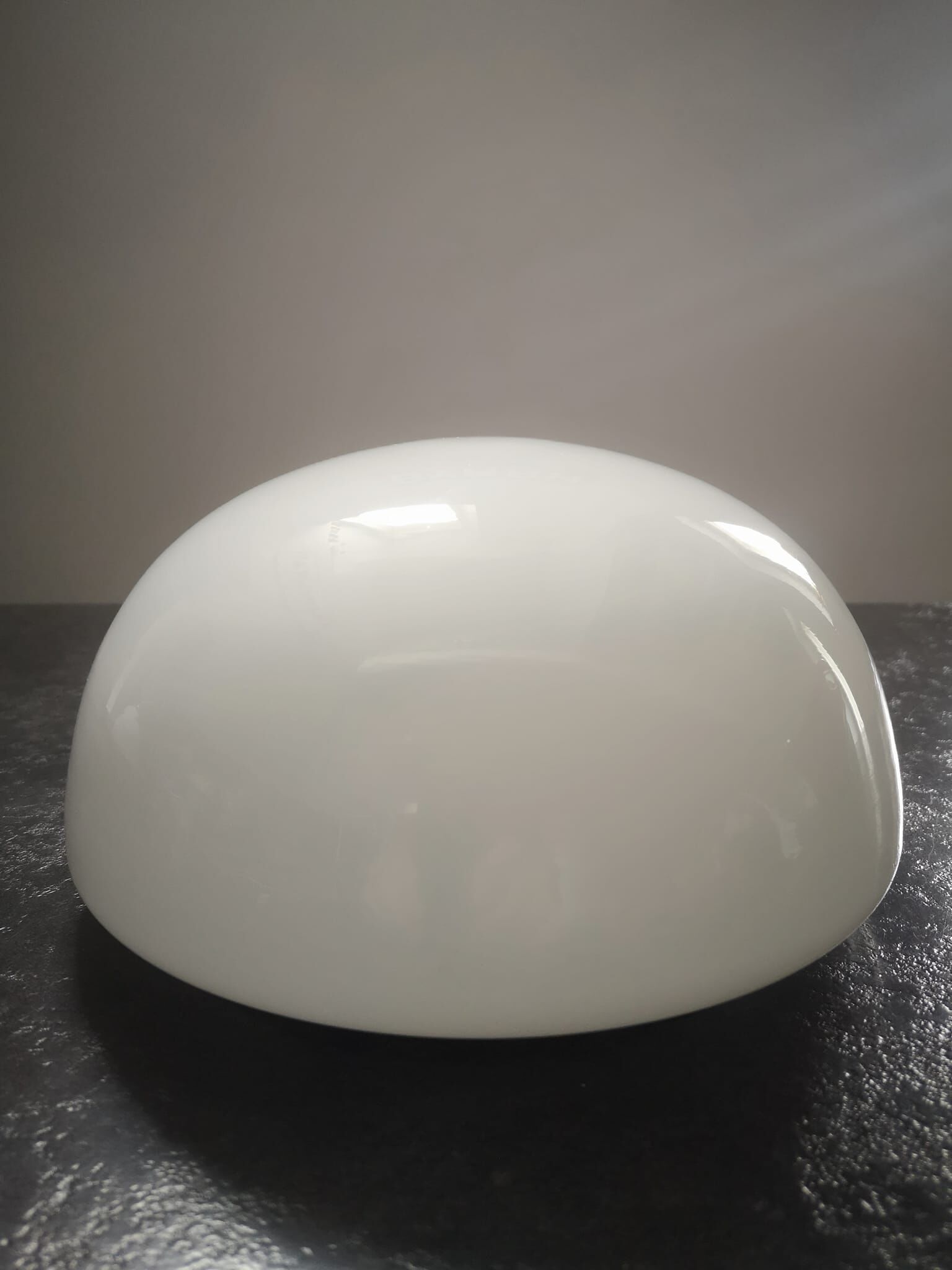 Abat day old ceiling lamp half globe ball opaline white vintage TBE Ø 20 cm