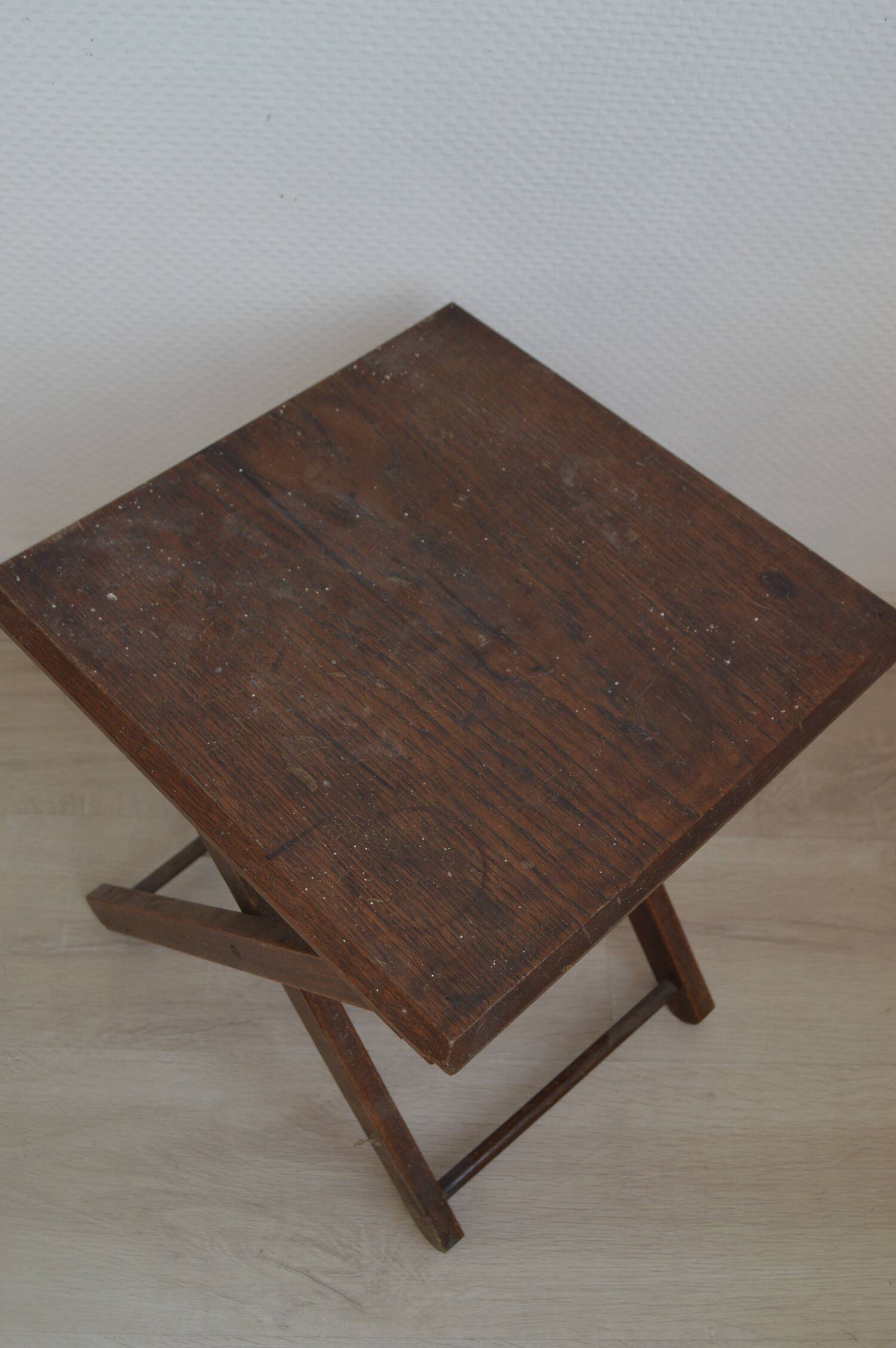 Folding wooden stool