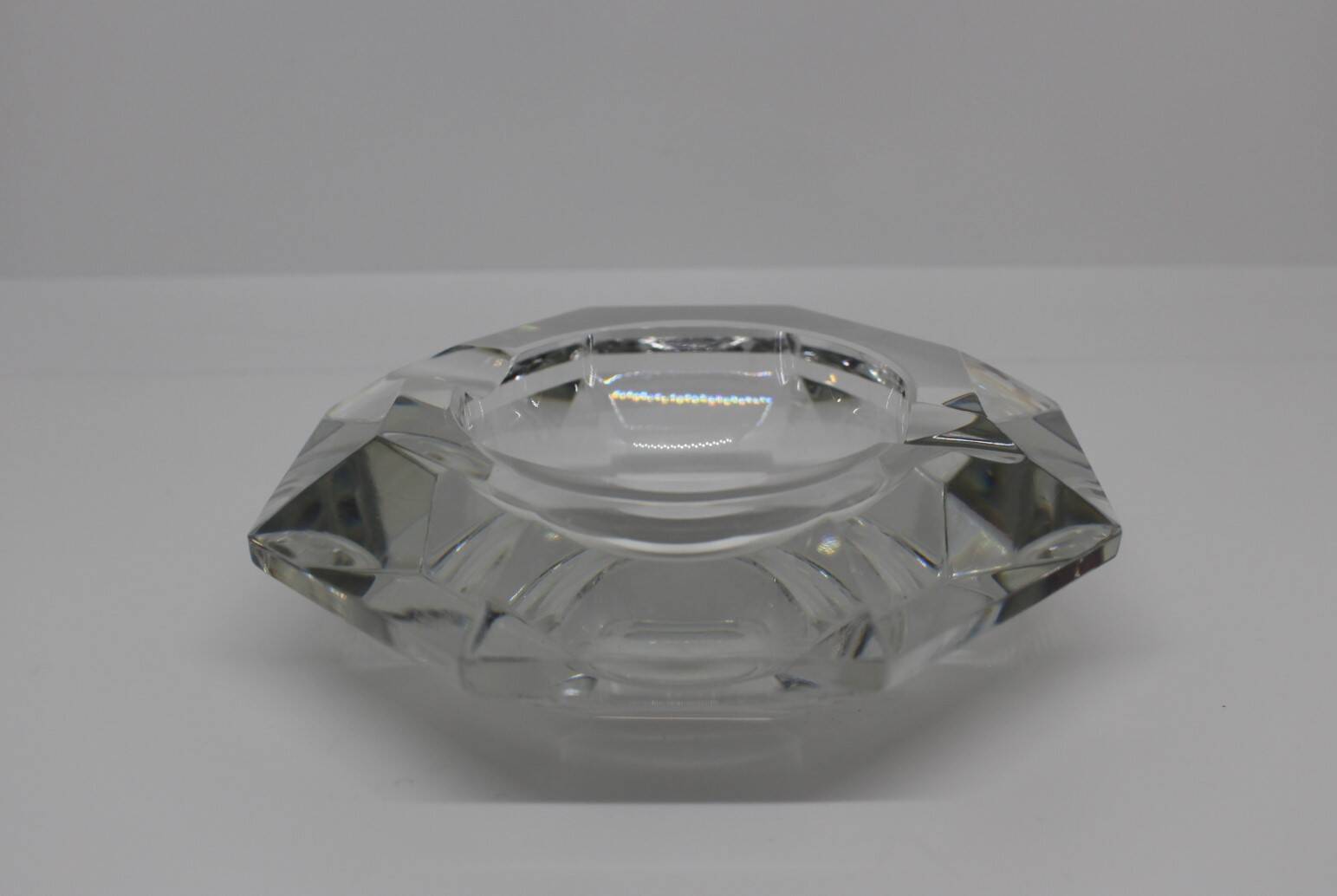 Val St Lambert octagonal crystal ashtray