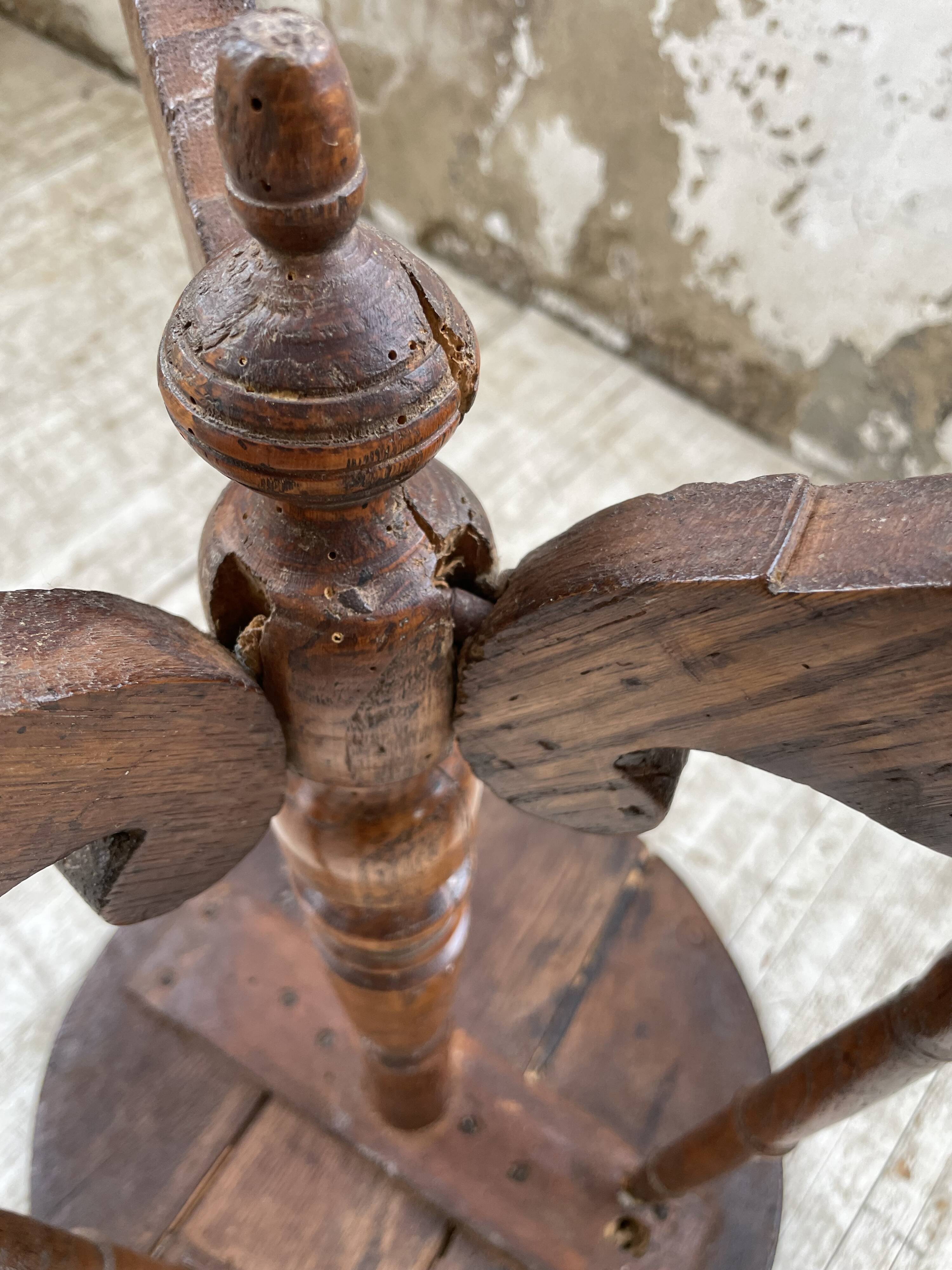 19th century oak pedestal console