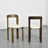 Set of 2 solid beech chairs by Bruno Rey Switzerland 1971
