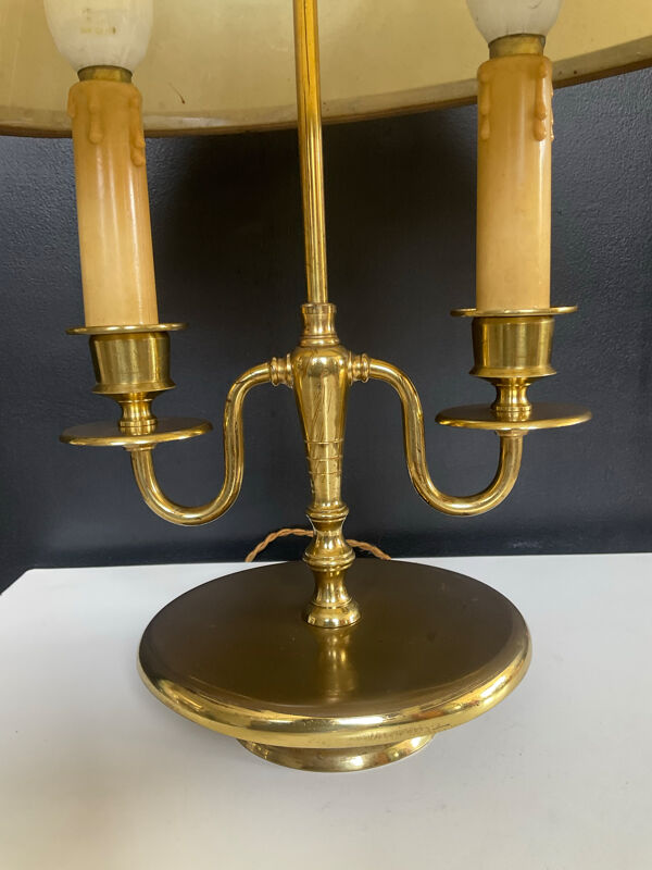 Lampe bouillotte style directoire en laiton double feux