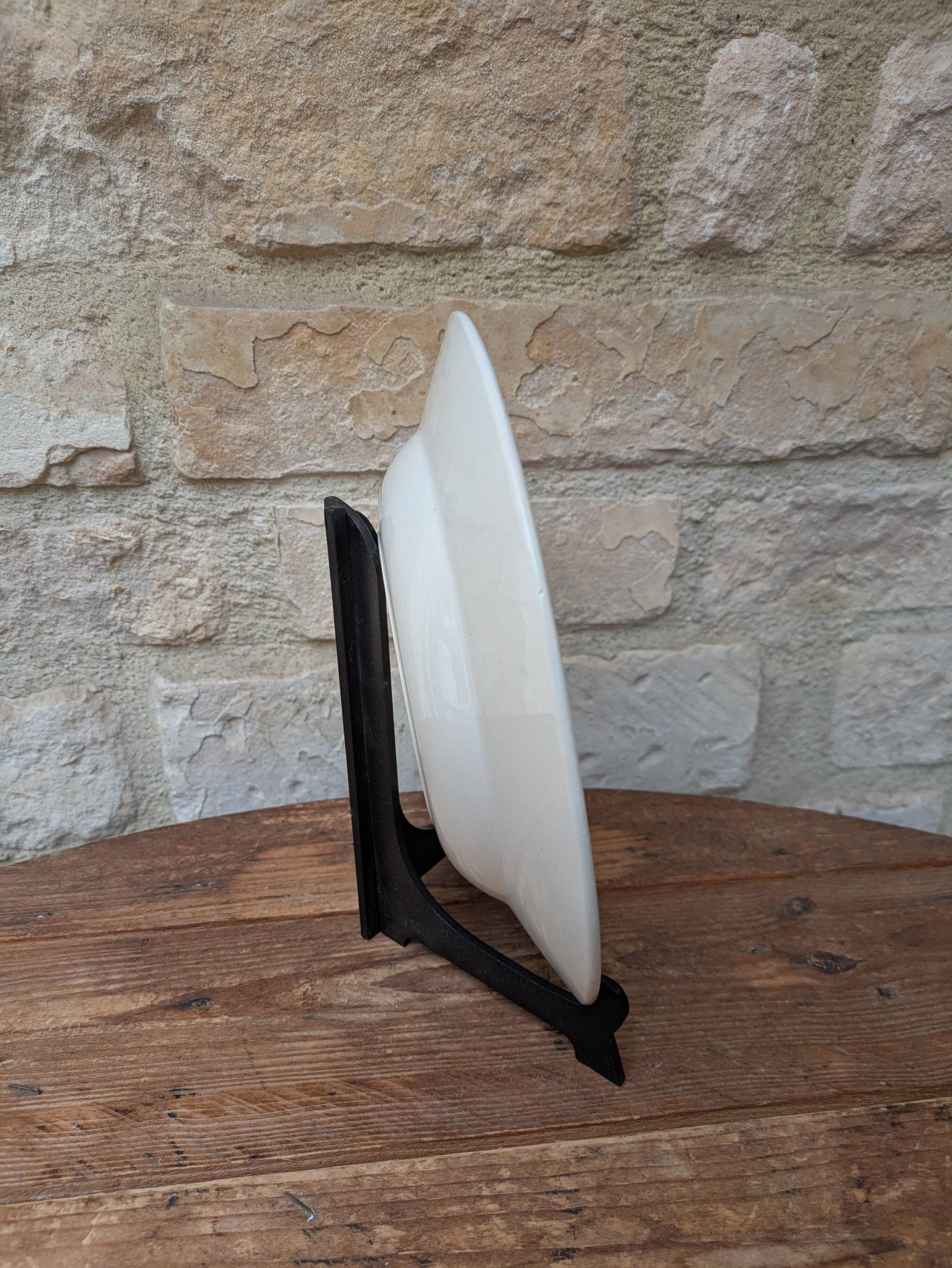 Hollow plate U&C Sarreguemines model Jardinière Terre de Fer 22cm