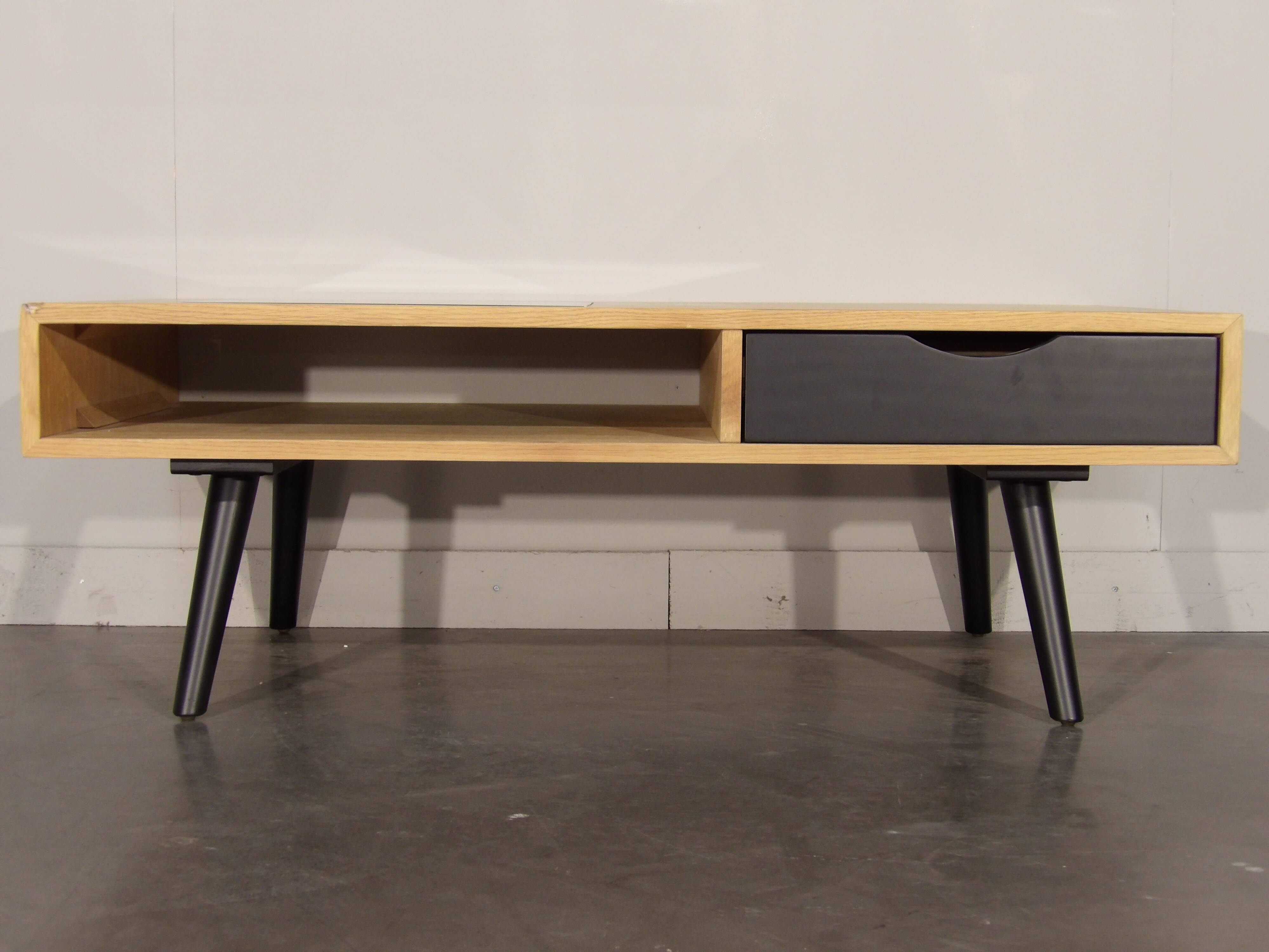 Vintage style coffee table in natural light oak