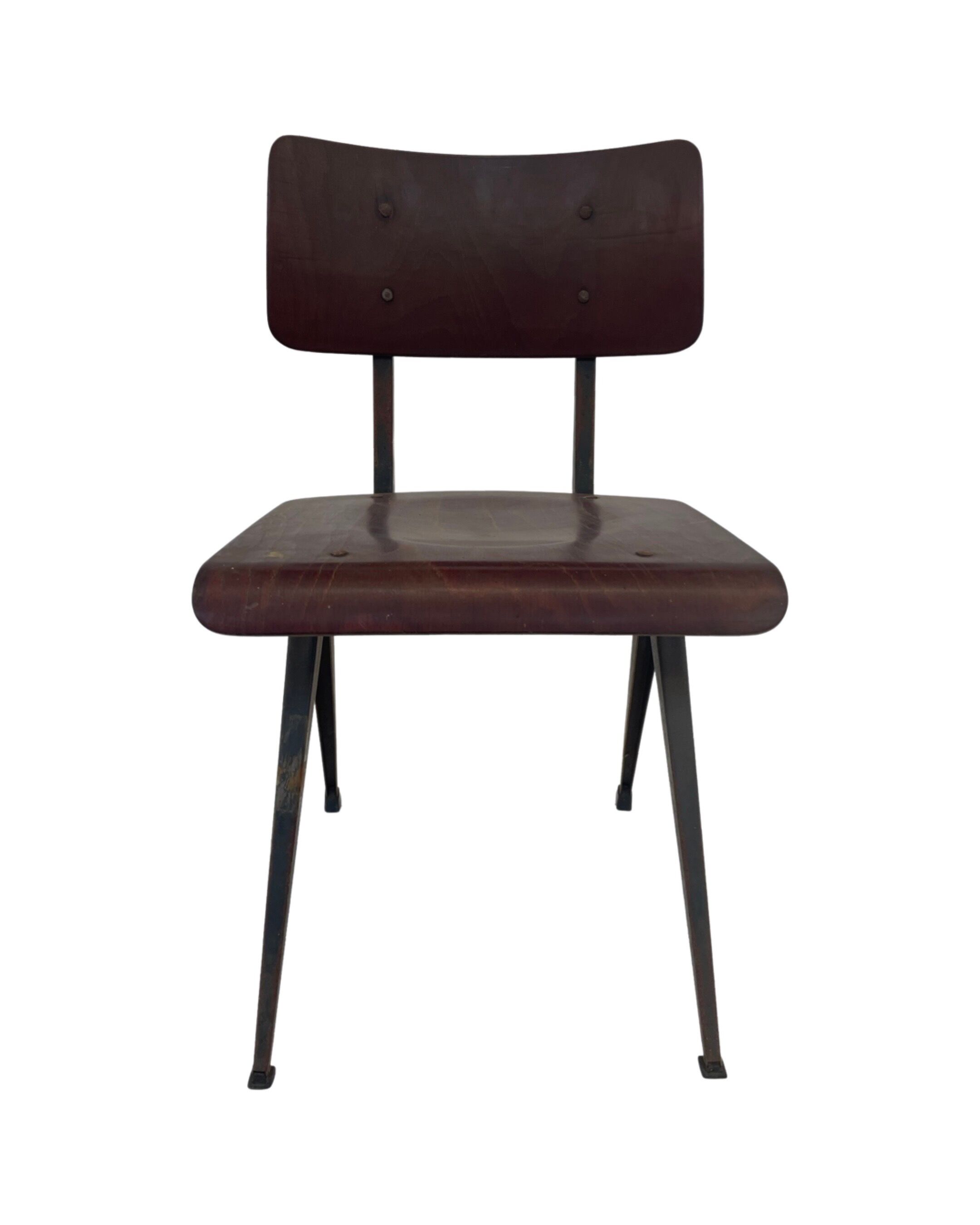 Chaise industrielle Galvanitas S16 Pagholz Pays-Bas 60's