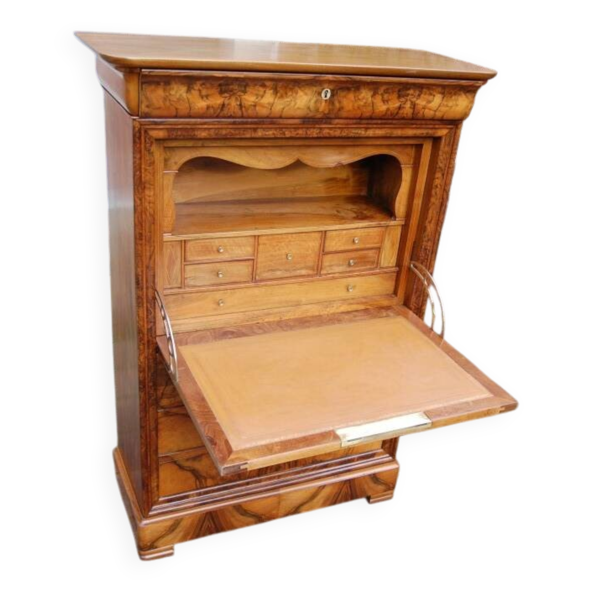 secrétaire bureau d époque louis philippe en noyer du 19e siécle