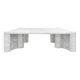Table basse Jumbo Square par Gae Aulenti pour Knoll, 1965, Marbre blanc de Carrare, Italie