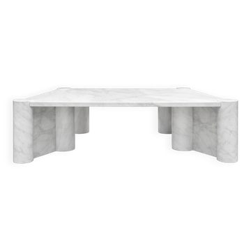 Jumbo Square Coffee Table by Gae Aulenti for Knoll, 1965, White Carrara, Italy