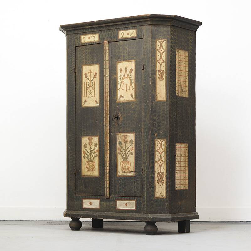 Painted Folk Art Bridal Cupboard 1794