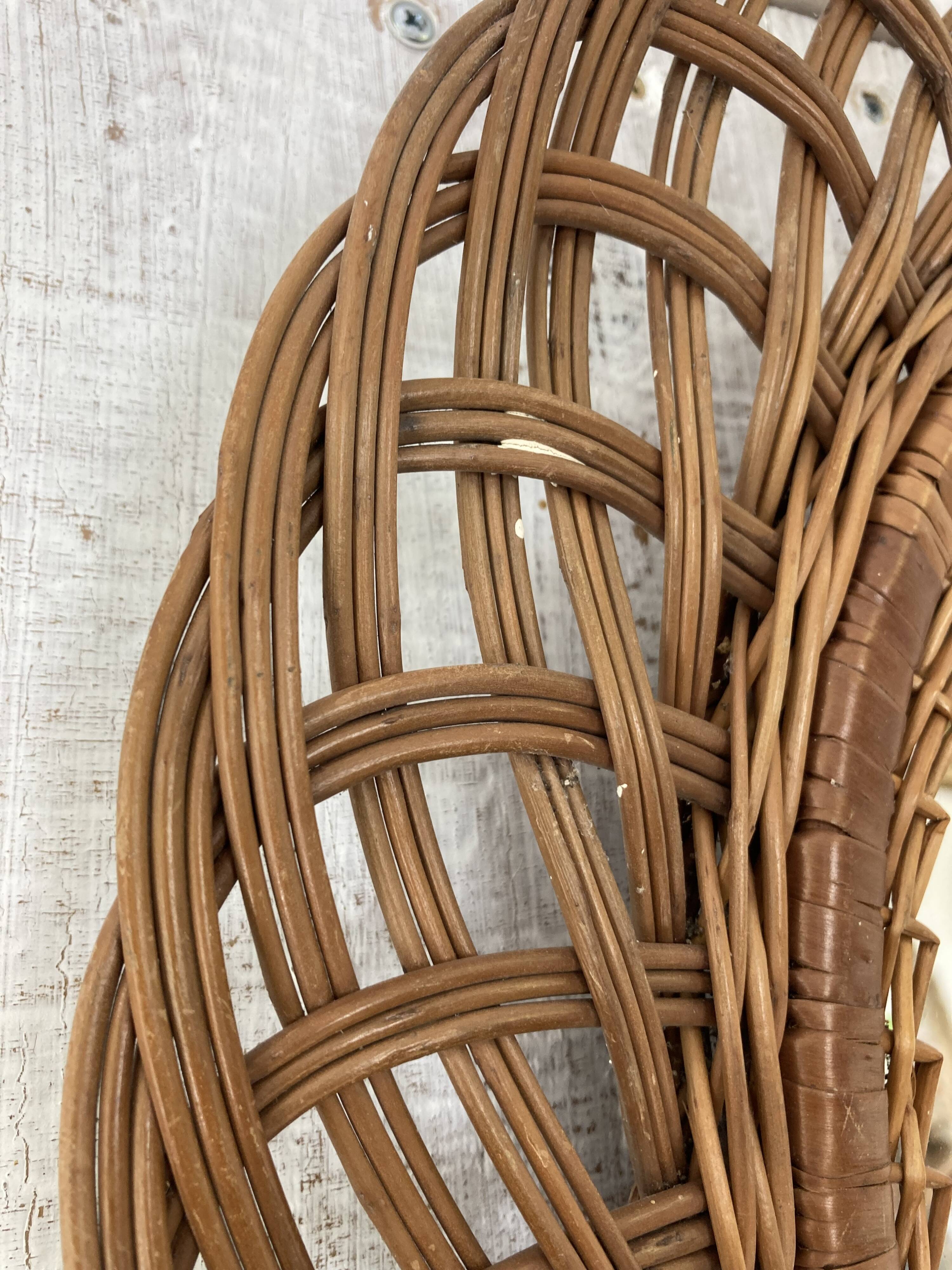 Vintage wicker mirror