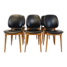 Suite de 6 chaise vintage Pégase de marque Baumann, en bois et skai