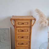 Rattan chest of drawers from the 1970s.