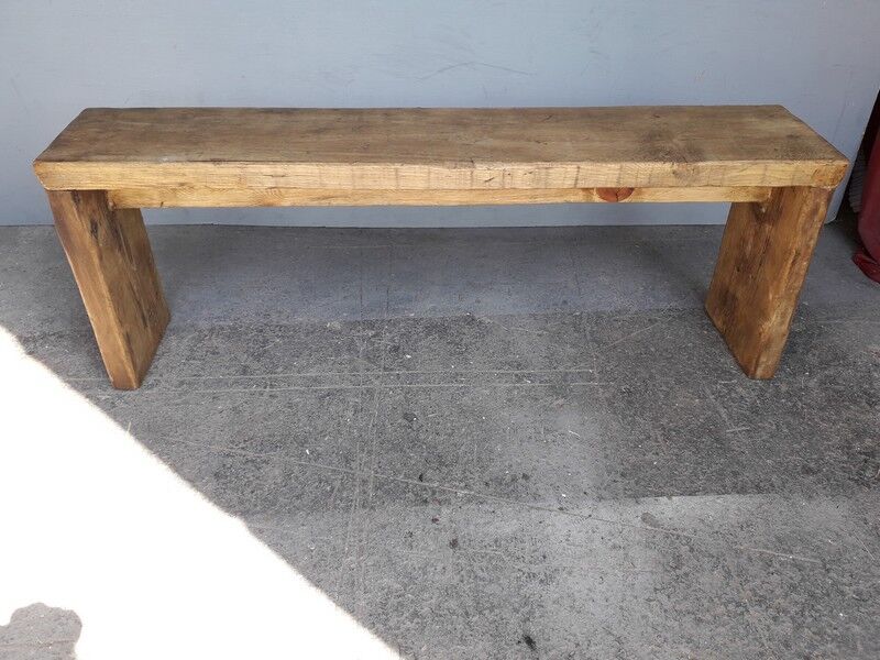 Vintage bench period 1960 old solid wood