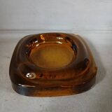 Vintage amber glass ashtray