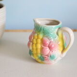 Milk pot patterned fruit peps, 1970