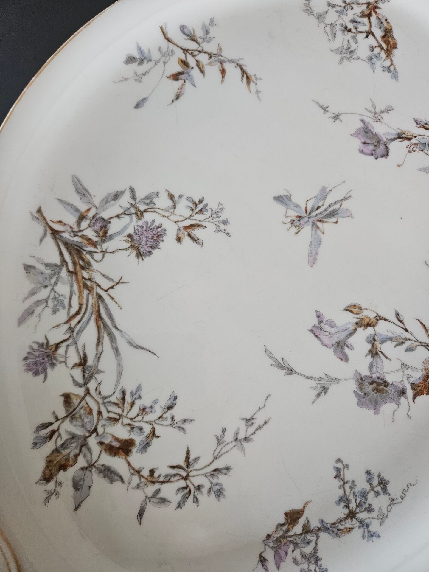 Large oval porcelain dish 19th century Hache Pépin-Lehalleur Vierzon