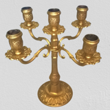 Pair of art-deco candlesticks five lights with removable light arms ~ golden regulates ~ 1930s