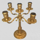Pair of art-deco candlesticks five lights with removable light arms ~ golden regulates ~ 1930s