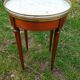 Table bouillotte ancienne plateau marbre style louis xvi